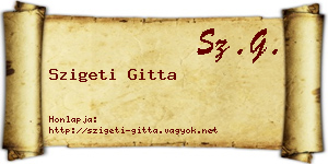 Szigeti Gitta névjegykártya